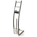 Relaxdays Stand WC Garnitur mit Rollenhalter Chrom inkl. B�rste 75 cm