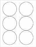 31hgmpIiN7L. SL160  12 3 1/3 BLANK WHITE ROUND CIRCLE STICKERS FOR INKJET & LASER PRINTERS ~ STANDARD SIZE 8 1/2X11 SHEETS