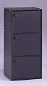 3-shelf Cabinets with Doors in Black Color