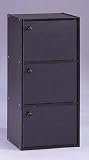 3-shelf Cabinets with Doors in Black Color