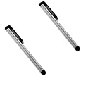 Silver Universal Stylus Pen 2 Pack - Apple Iphone 1st Gen 3G 2nd Gen Ipod Touch