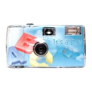10 Pack It's A Boy Baby Feet Cameras - 27 Exposures - Built-in-flash - 35mm - 400 ISO Film by