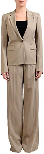 Maison Margiela 4 100% Wool Light Brown One Button Women's Pant Suit US M IT 42