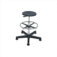 Safco Soft-Tough Workbench Height Black Drafting Stool with Footrest
