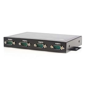 4 Port Wall Mountable USB to Serial Adapter Hub with COM Retention