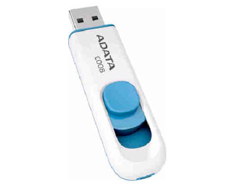 ADATA 8GB USB-Stick C008 Slider USB 2.0 weiss blau Preisvergleich