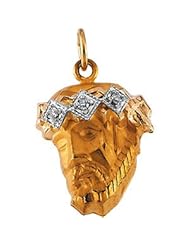 Head Of Jesus Crown Pendant With Diamond 14K Gold Yellow R16927