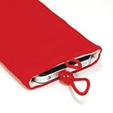 Bluecell Red Faux suede Carrying Bag/Sleeve for iPhone 3GS/4 + Free Bluecel ....