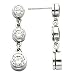14K White or Yellow Gold Three-Stone Diamond Earrings - 1.00 Ct., 1.50 Ct. or 2.00 Ct. (ALSO AVAILABLE WITH GEMSTONES)