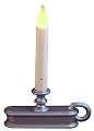 Good Tidings LED Single-Tier Window Candle with Light Sensor, Pewter Finish