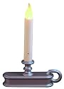 Good Tidings LED Single-Tier Christmas Window Candle with Light Sensor, Pewter Finish