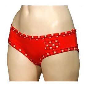 Mamia Gold Sexy Stretch Cotton Spandex Boyshort Bikini Panties with Heart Designs on Waist and Legs (Lp1039k)