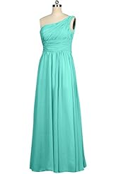 Natural   Waistline One Shoulder Floor Length Chiffon Bridesmaid Dress 