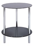 Levv 2-Tier Round Shelving Unit in Black and Chrome 31hh82v0SDL. SL160