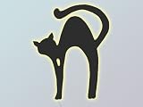 Black Cat Wall Art, Backlit, Wood Construction, Handcrafted in the U.S.A., Perfect for Halloween.