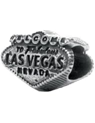 Zable Welcome To Las Vegas Travel Sterling Silver Charm