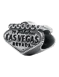 Genuine Zable (TM) Product. 925 Sterling Silver "Welcome to Las Vegas" Bead Charm. 100% Satisfaction Guaranteed.