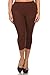 Leggings Depot Womens Popular PLUS CAPRI CROPPED SOLID HIGH WAIST LEGGINGS