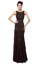 Tulle 2015 Tiered Pleated Evening Dress/Prom Dress 