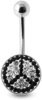Volkswagen Ferido Multi Crystal stone Belly Ring with steel Base Body jewelry