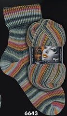 Opal Sock Yarn Smoky Eyes and Colored Lips Color 6643