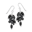 .925 Silver & Faceted Onyx Cluster Earrings