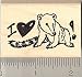 I Love My Coatimundi Rubber Stamp - Wood Mounted
