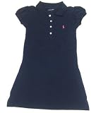 Ralph Lauren Girls Mesh Dress in Navy Blue, Pink Pony (Size 5)