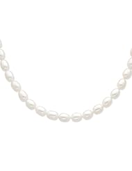 14k Yellow Gold 24in 8-8.5mm White Potato Freshwater Cultured Pearl Necklace