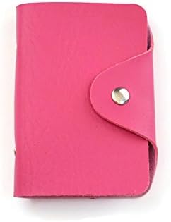 Credit Card Holder Wallet - Business Card Case - High Quality Design - Premium Card Slots - Metal Snap Button Closure - Organize &amp; Protect - Available in a Variety of Vibrant Colors (Fuchsia Pink)