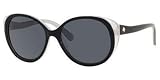 Kate Spade Finola/P/S Finola/P/S Polarized Oval Sunglasses,Black/Silver,56 mm