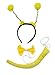 Bee Headband Yellow Bowtie Tail 3pc Costume for Children Halloween or Party (Yellow)