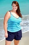 South Point Sunscape Stripe Plus Size Shortini Swimsuit - Women's Swimwear Plus Size Swimsuit