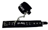 <strong>本革</strong>ベルト カラーベルベット手枷 SLAVE 黒