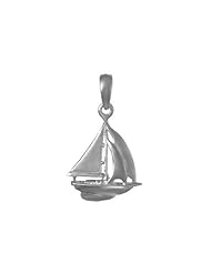 925 Solid Sterling Silver Nautical Necklace Charm Pendant, Sailboat Pendant