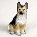 German Shepherd Miniature Dog Figurine - Tan & Black