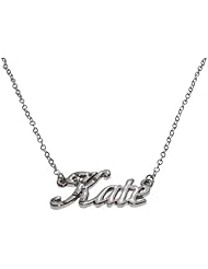 Name Necklaces Kate - Personalized Necklace White Gold Plated 18K, Belcher Chain, 2mm Thick