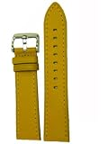 Watch Band Golden Yellow Genuine Leather Stitched Strap 12 millimeter