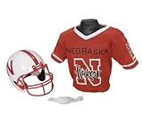 NEW Nebraska Huskers Football Helmet & Jersey Top Set 100% Polyester Mesh for Kids Ages 5 To 9