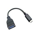 Caxico C 型 USB 3.1 OTG ケーブル、USB 3.0 A メス OTG ホスト ケーブル (USB 3.1 OTG、黒) に高品質 USB 3.1 C 型オス