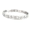 Men's Stainless Steel 9mm Greek Key Link Bracelet 8.5"