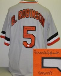 Brooks Robinson Signed Baltimore Orioles Jersey w/HOF 83