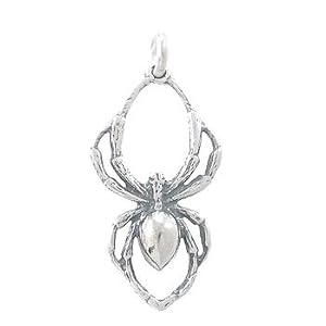Black Widow Spider Pendant in Sterling Silver, #8119