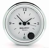 Autometer 2 Clock, 12 Volt, Electrical,White