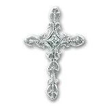 10k White Gold .03ct Diamond Cross Pendant