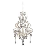 Leila White Clear Swag Plug-in Chandelier