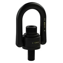 American Drill Bushing 33614 Heavy Duty Swivel Hoist Ring, Alloy Steel w/ Black Oxide finish, G Thread Size 5/8"-11, 4000 lbs Working Load Limit, 5-19/64" Height, 1" Thread Length