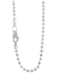 Sterling Silver Faceted Shiny Beads Chain Necklace (15.75 Inches)
