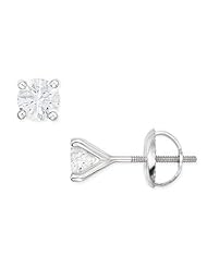 3/4 Carat Diamond Stud 14K White Gold Earrings
