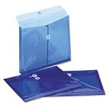 Expandable poly string tie envelopes, letter, side load, blue, 3 per pack